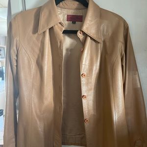 Brown genuine leather jacket